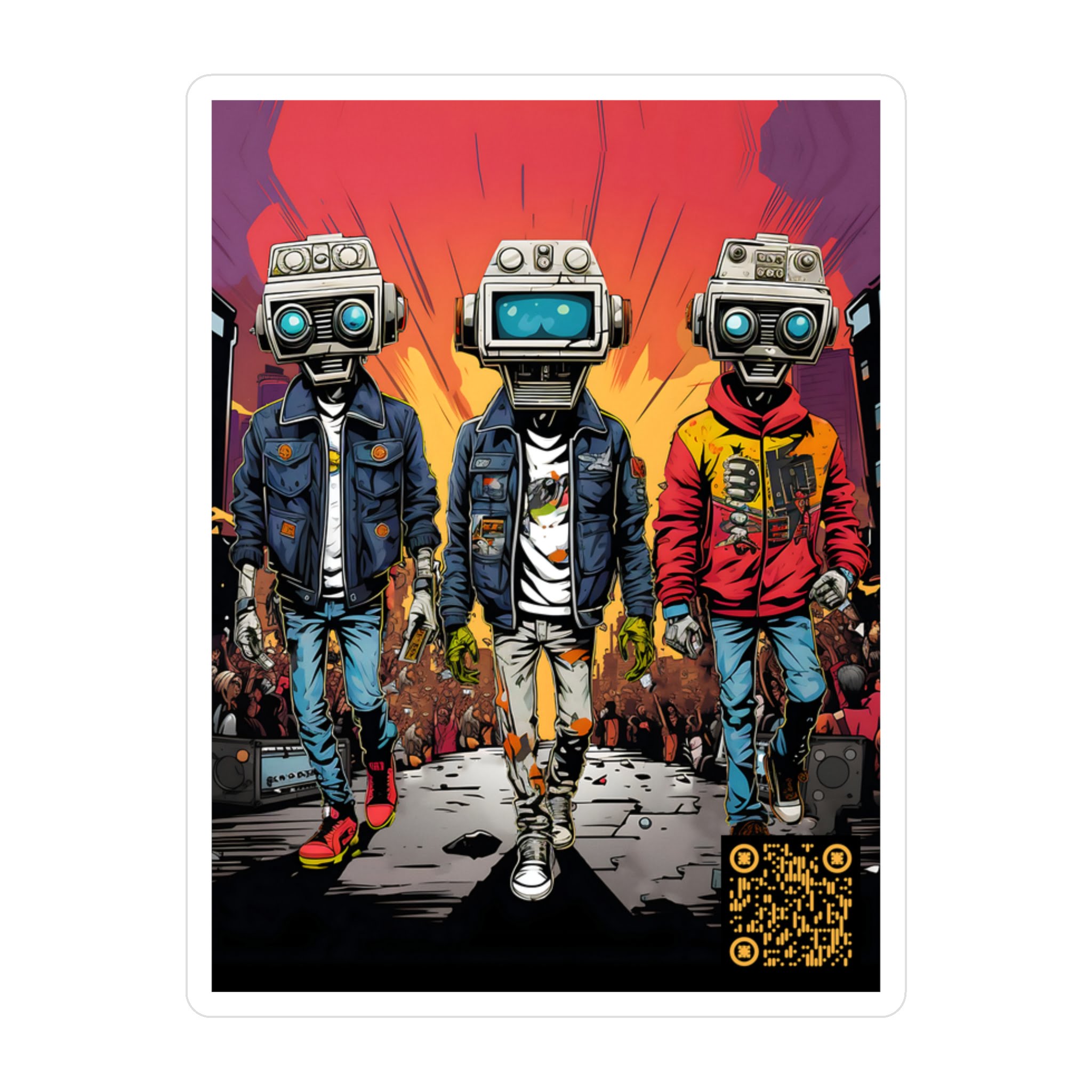 Beastie Bots Sticker – Neon City Series